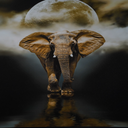 Majestic Moonlit Elephant