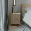 Quilted Gold Frame Nightstand