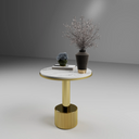 Modern Ceramic and Gold Side Table