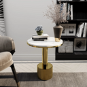 Modern Ceramic and Gold Side Table