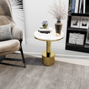 Modern Ceramic and Gold Side Table