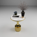 Modern Ceramic and Gold Side Table