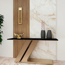 Z Console Table with Black Marble Top