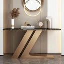 Z Console Table with Black Marble Top