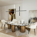 Aurora Oval Marble Dining Table