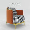 Modern Houndstooth Accent Chair with Bold Armrest