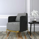 Modern Houndstooth Accent Chair with Bold Armrest