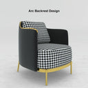 Modern Houndstooth Accent Chair with Bold Armrest