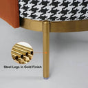 Modern Houndstooth Accent Chair with Bold Armrest