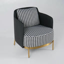 Modern Houndstooth Accent Chair with Bold Armrest