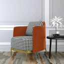 Modern Houndstooth Accent Chair with Bold Armrest