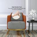 Modern Houndstooth Accent Chair with Bold Armrest