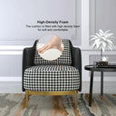 Modern Houndstooth Accent Chair with Bold Armrest