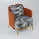 Modern Houndstooth Accent Chair with Bold Armrest