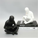 Minimalist Reading Sculptures - Black and White Decorative Set