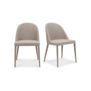 Burton Fabric Dining Chair Light Grey - Set Of Two