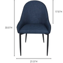 Lapis Dining Chair Dark Blue - Set Of Two